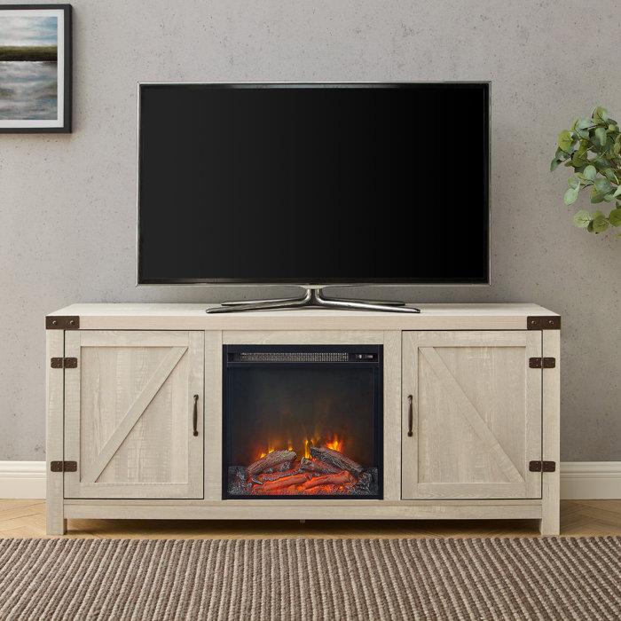 Gracie Oaks Coridon TV Stand for TVs up to 65" with Fireplace Included
